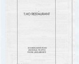 T Ho Vietnamese Oriental Restaurant Menu Merchants Road Knoxville Tennes... - $17.82