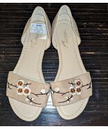 Madeline Stuart Floral Embroidered Sandals 7.5 M BEIGE - $19.79