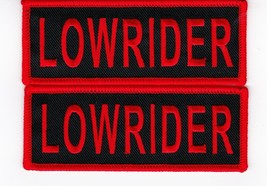 2 LOWRIDER BLACK RED 1.5x4 SEW/IRON ON PATCH EMBROIDERED CHEVY IMPALA FORD - $8.50