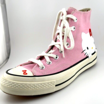 Hello Kitty Sanrio Converse All Star Sneakers Women 8.5 Pink Hi Top - £112.90 GBP