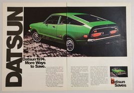 1973 Print Ad The 1974 Datsun B-210 Green 2-Door Car - $13.48