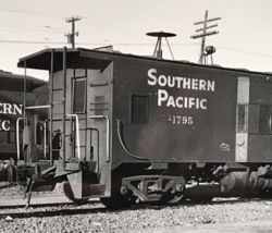 Southern Pacific SP Caboose #1795 Train B&amp;W Photograph at El Centro CA 1983 - £7.62 GBP
