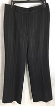Ann Taylor Petites Virgin Wool Black Pin Stripe Pants Flat Front Ins 29&quot;... - £37.31 GBP