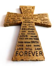 1 Corinthians 13 Bible Verse Love Chapter Christian Cross wall art crucifix - $14.99
