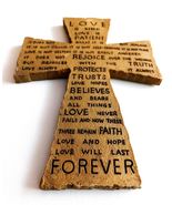 1 Corinthians 13 Bible Verse Love Chapter Christian Cross wall art crucifix - $14.99