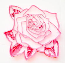 Rose Flower 7.5 Inch Pie Top Topper Design Or Large Cookie Cutter USA PR... - £15.92 GBP
