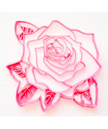 Rose Flower 7.5 Inch Pie Top Topper Design Or Large Cookie Cutter USA PR... - £15.97 GBP