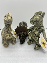 Lot Of 3 Disney World Dinosaurs Bean Bag 6”Plush Toys T-Rex Brontosaurus... - $14.01