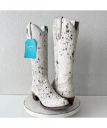 Lane Plain Jane Cowhide Cowboy Boots Tall Brown Western Hair on Hide Wom... - $361.35