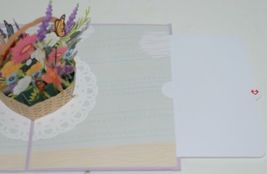 Lovepop LP2075 Flower Basket Pop Up Card Purple White Envelope Cellophane Wrap image 4