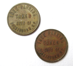 Lot 2 Free Parking Token City of Rockingham North Carolina Vintage - £7.72 GBP