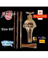 Drum Major&#39;s Gold plated Mace | Staff | Stave  Plain Head. - €328,19 EUR