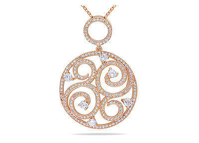 Primary image for Circle Of Life Round Brilliant Cut Micro Pave Pendant RGP 925 Silver Necklace