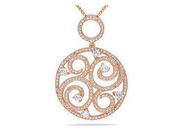 Circle Of Life Round Brilliant Cut Micro Pave Pendant RGP 925 Silver Necklace - $39.59+