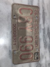 Vintage 1976 Georgia Dougherty County License Plate CBY990 Expired - £11.67 GBP
