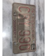 Vintage 1976 Georgia Dougherty County License Plate CBY990 Expired - £11.67 GBP