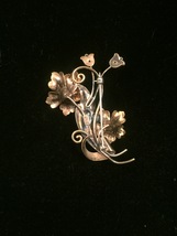 40s victorian A+Z flowers and vines brooch with mixed metals image 6