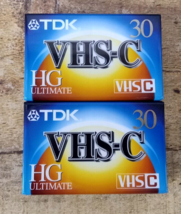 2 New SEALED TDK TC30 Blank VHS-C CAMCORDER Video Cassette Tape HG Ultimate - $9.99