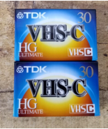 2 New SEALED TDK TC30 Blank VHS-C CAMCORDER Video Cassette Tape HG Ultimate - £7.85 GBP