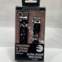 Japonesque Fingernail &amp; Toenail Clippers Midnight Precision Blades Contour Gift - £4.20 GBP