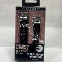 Japonesque Fingernail &amp; Toenail Clippers Midnight Precision Blades Contour Gift - $5.29