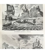 Dutch Lancing And Towing Whale 1926 Nautical Antique Print Whale Hunting... - $368.02 MXN