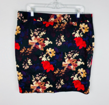 Ann Taylor Loft Outlet Womens 14 Black Multicolored Floral Print Pencil Skirt - £14.06 GBP