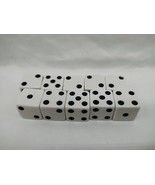 Set Of (10) White D6 Dice With Black Pips D6 1/2&quot; - $11.88