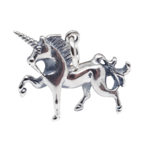 Unicorn Charm 925 Sterling Silver Mythical Luck Charm 3D Solid 925 Jewellery - £19.79 GBP