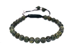 Natural Russian Serpentine 6x6 mm Beads Thread Bracelet ATB-14 - £7.30 GBP