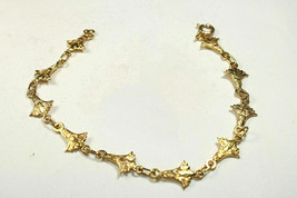 Egyptian Stamped 18K Solid Yellow Gold Bracelet Lotus Flower Pharaonic 7.5&quot; - £754.76 GBP