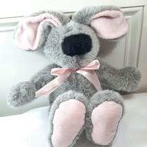 Vintage Bunny Beeps Plush Gray Rabbit large black nose North American Bear Co - £51.56 GBP