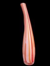 Vtg Murano Style Art Glass Cased Candy Cane Stripes Bent Neck 17&quot; Bottle... - $38.61