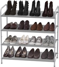 Simple Houseware 20-Pair Grey 4-Tier Shoe Storage Rack. - $36.96