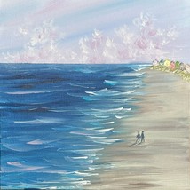 Beach All To Ourselves by Deb Bossert Artworks, 8&quot; x 8&quot; Seascape Painting - £54.80 GBP