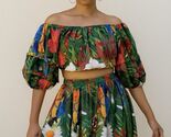 Rachael Zoe Tropical Boho 2 Piece Set Off Shoulder Crop Top &amp; Maxi  Size... - $44.85