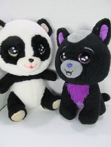 Russ Li&#39;l Peepers Lot Smokey the cat &amp; Panda Sparkle Eyes Plush Stuffed Animal - £14.81 GBP