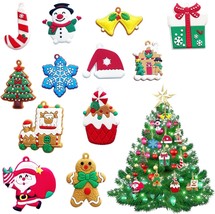 Christmas Tree Ornaments Set Hanging Decorations with Yellow Ropes with Santa Cl - £16.47 GBP