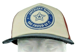 American Made Patriotic Hat  Adjustable Proud of It 5 Panel Made in USA - £7.70 GBP