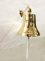Antique Solid Brass Titanic Ship Bell Ring Home Kitchen Outdoor Indoor Door Bell - £74.99 GBP