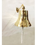 Antique Solid Brass Titanic Ship Bell Ring Home Kitchen Outdoor Indoor D... - £73.15 GBP