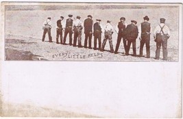 Postcard Every Little Bit Helps Comic Men Urinating In River - $9.89