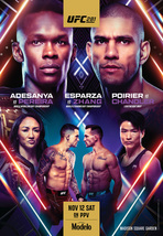 UFC 281 Poster Israel Adesanya VS Alex Pereira MMA Fight Card Event Print 24x36&quot; - £9.40 GBP+