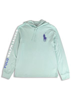 Polo Ralph Lauren Aqua Green Blue Big Pony Light Sweater Hoodie, M Medium 7595-6 - £39.16 GBP