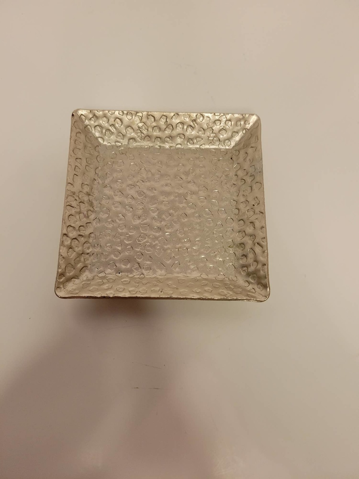 Silver Toned 4" Square Pillar Candle Holder - $5.93