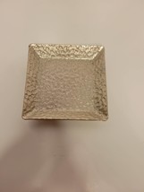 Silver Toned 4&quot; Square Pillar Candle Holder - $5.93