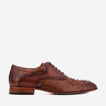 The Varenne Tan Pythn Leather Oxford Men Shoe image 9