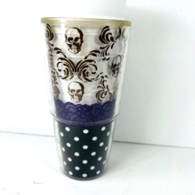 Tervis Skull Lace Polka Dot Purple Gold Tumbler 24 Oz Travel Tumbler Mug Cup - £17.39 GBP