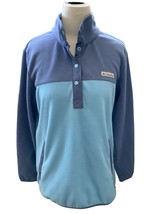 Columbia pullover blue color block snap front hand pockets fleece top Large - £22.31 GBP