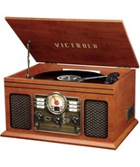 Victrola Nostalgic 6-In-1 Bluetooth Record Player And, Speed Turntable, Cd - $124.98